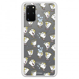 Funda para Samsung Galaxy S20 Plus Oficial de Disney Chip Potts Siluetas - La Bella y la Bestia