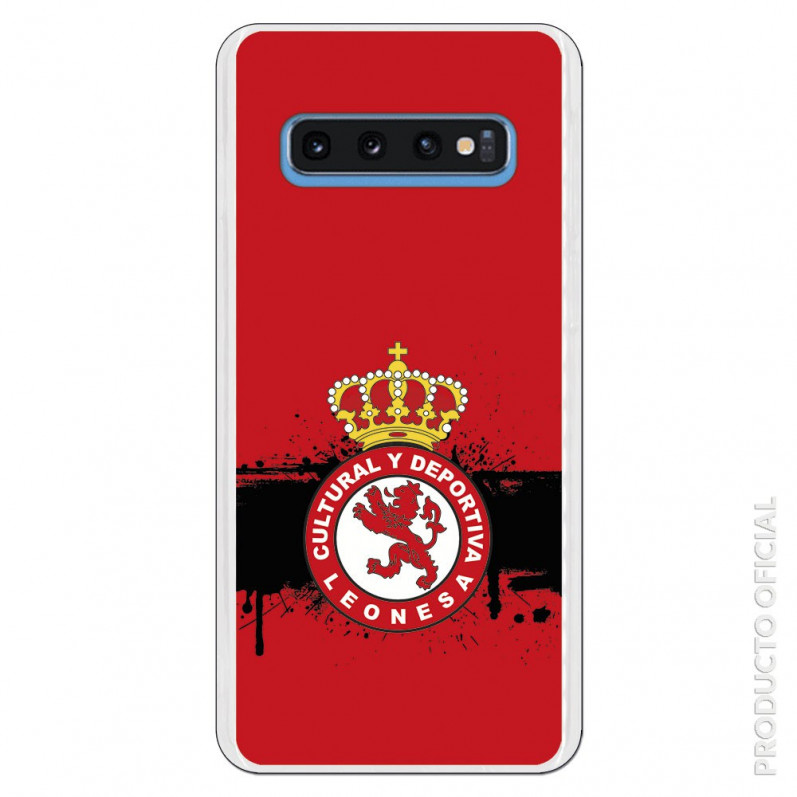 Carcasa Oficial Cultural y Deportiva Leonesa Escudo fondo rojo para Samsung Galaxy S10- La Casa de las Carcasas