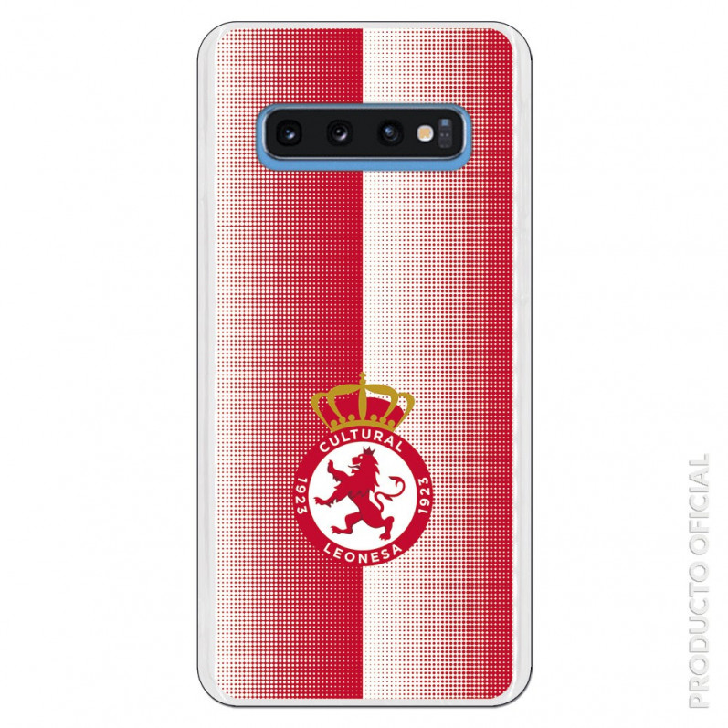 Carcasa Oficial Cultural y Deportiva Leonesa Escudo Trama bicolor para Samsung Galaxy S10- La Casa de las Carcasas