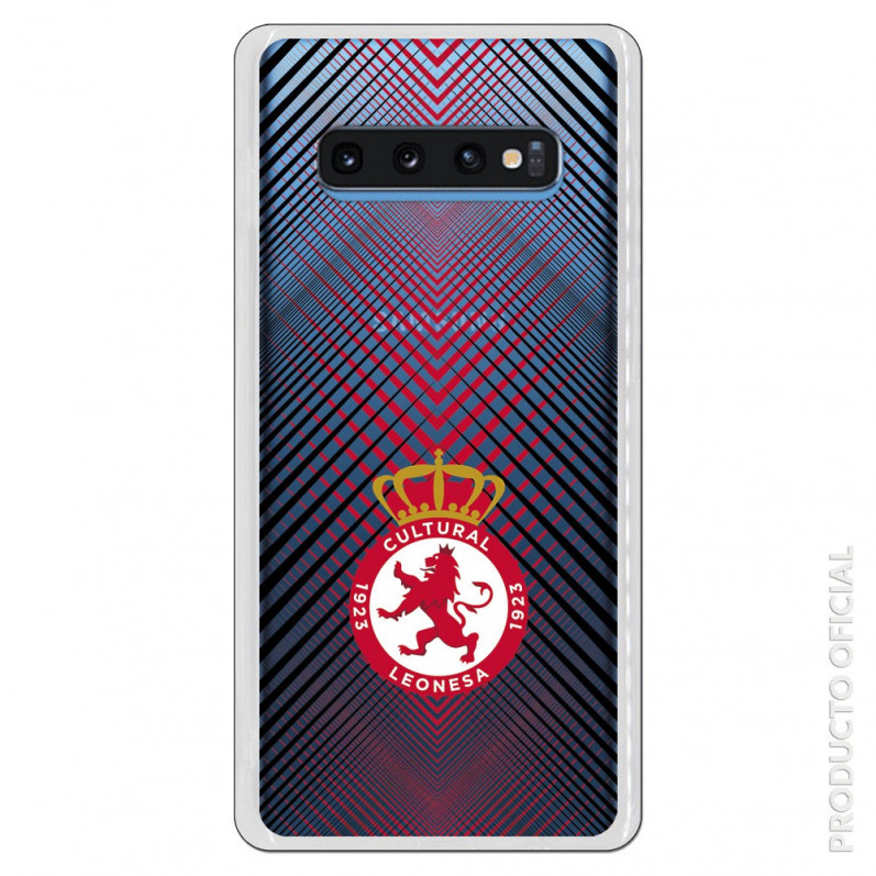 Hülle Kultur- und Sport-Leonesa-Wappen, rot und schwarz, durchsichtige Hülle für Samsung Galaxy S10 Plus