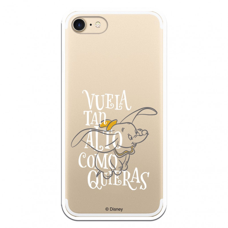 Carcasa Oficial Disney Dumbo Vuela tan algo Clear para iPhone 7 - La Casa de las Carcasas