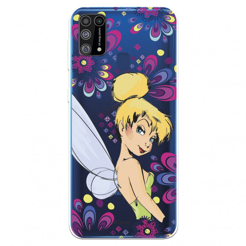 Funda para Samsung Galaxy M31 Oficial de Disney Campanilla Flores - Peter Pan