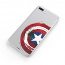 Funda para Xiaomi Redmi Note 9 Pro Oficial de Marvel Capitán América Escudo Transparente - Marvel