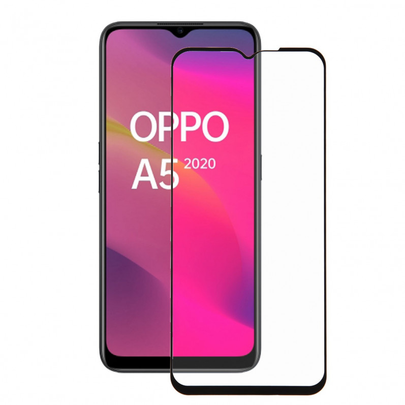 Vollständig schwarzes gehärtetes Glas für Oppo A5 2020