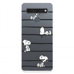 Funda para LG K61 Oficial de Peanuts Snoopy rayas - Snoopy