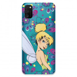 Funda para Samsung Galaxy M21 Oficial de Disney Campanilla Flores - Peter Pan