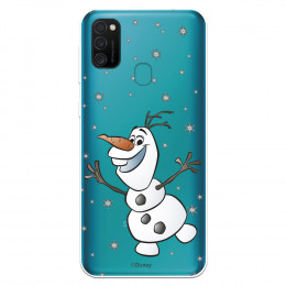 Funda para Samsung Galaxy M21 Oficial de Disney Olaf Transparente - Frozen