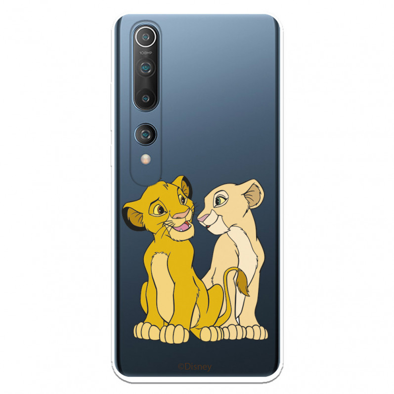 Funda para Xiaomi Mi 10 Pro Oficial de Disney Simba y Nala Silueta - El Rey León