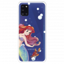 Funda para Samsung Galaxy A31 Oficial de Disney Ariel y Sebastián Burbujas - La Sirenita