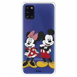 Funda para Samsung Galaxy A31 Oficial de Disney Mickey y Minnie Posando - Clásicos Disney