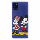 Funda para Samsung Galaxy A31 Oficial de Disney Mickey y Minnie Posando - Clásicos Disney