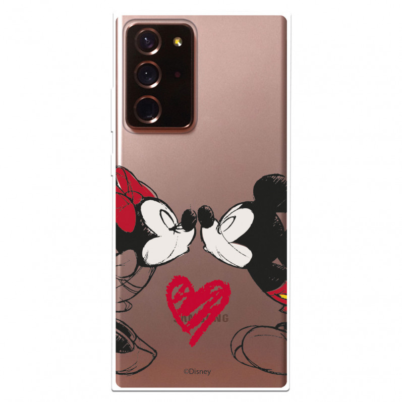 Funda para Samsung Galaxy Note 20 Ultra Oficial de Disney Mickey y Minnie Beso - Clásicos Disney