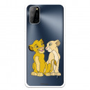 Funda para Oppo A72 Oficial de Disney Simba y Nala Silueta - El Rey León