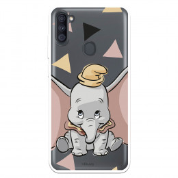 Funda para Samsung Galaxy A11 Oficial de Disney Dumbo Silueta Transparente - Dumbo