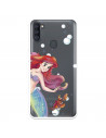 Funda para Samsung Galaxy A11 Oficial de Disney Ariel y Sebastián Burbujas - La Sirenita