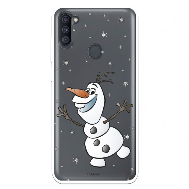 Funda para Samsung Galaxy A11 Oficial de Disney Olaf Transparente - Frozen