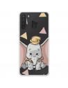 Funda para Samsung Galaxy A21 Oficial de Disney Dumbo Silueta Transparente - Dumbo