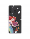 Funda para Samsung Galaxy A21 Oficial de Disney Ariel y Sebastián Burbujas - La Sirenita