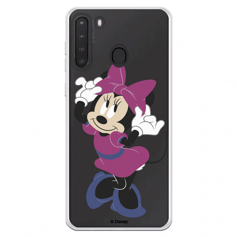 Funda para Samsung Galaxy A21 Oficial de Disney Minnie Rosa - Clásicos Disney