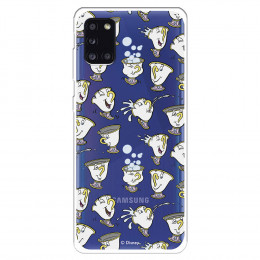 Funda para Samsung Galaxy A31 Oficial de Disney Chip Potts Siluetas - La Bella y la Bestia