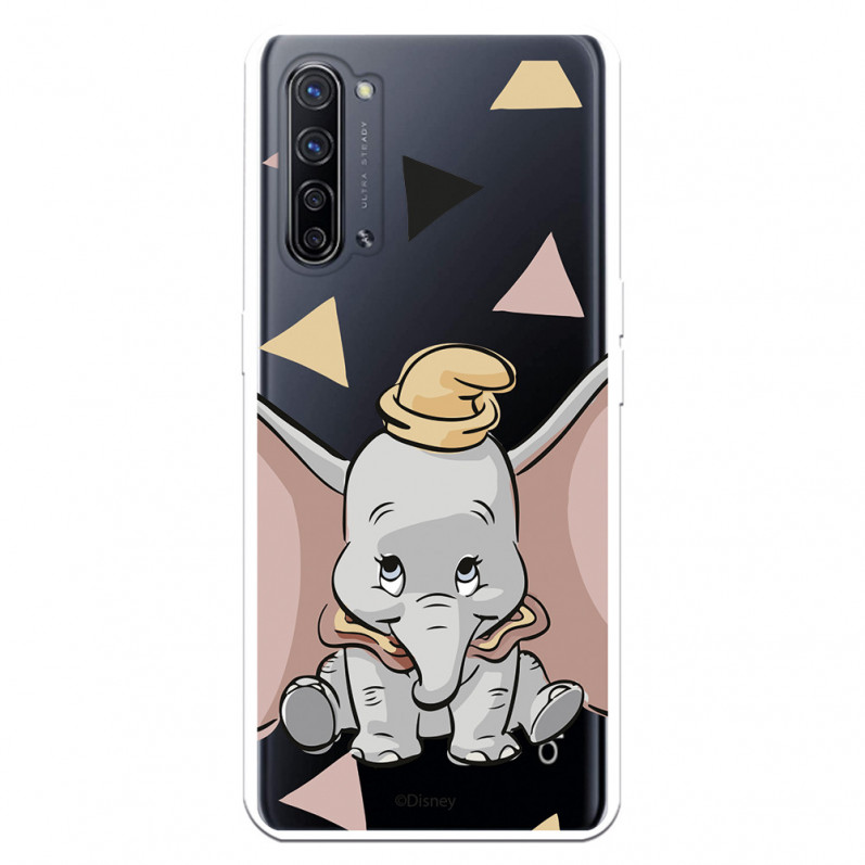 Funda para Oppo Reno 3 Pro Oficial de Disney Dumbo Silueta Transparente - Dumbo