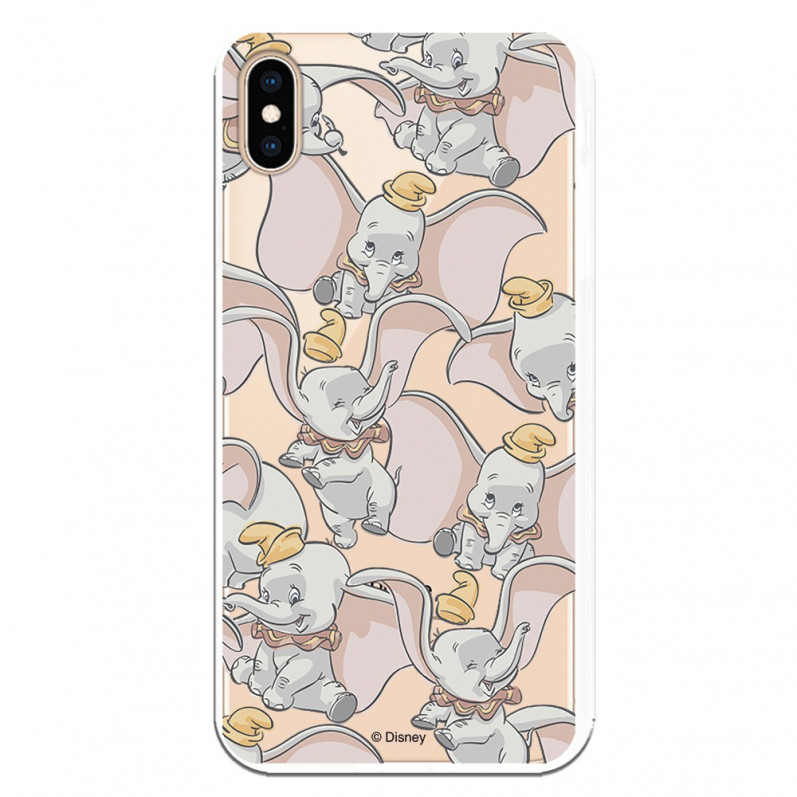 Carcasa Oficial Disney Dumbo Patrón Clear para iPhone XS Max- La Casa de las Carcasas