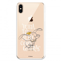 Carcasa Oficial Disney Dumbo Vuela tan algo Clear para iPhone XS Max- La Casa de las Carcasas