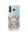 Funda para Oppo Reno 3 Oficial de Disney Dumbo Silueta Transparente - Dumbo