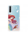 Funda para Oppo Reno 3 Oficial de Disney Ariel y Sebastián Burbujas - La Sirenita