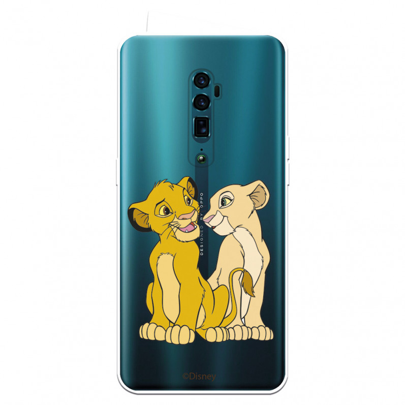 Funda para Oppo Reno 10x Zoom Oficial de Disney Simba y Nala Silueta - El Rey León