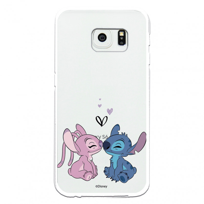 Funda para Samsung Galaxy S6 Edge Oficial de Disney Angel & Stitch Beso - Lilo & Stitch