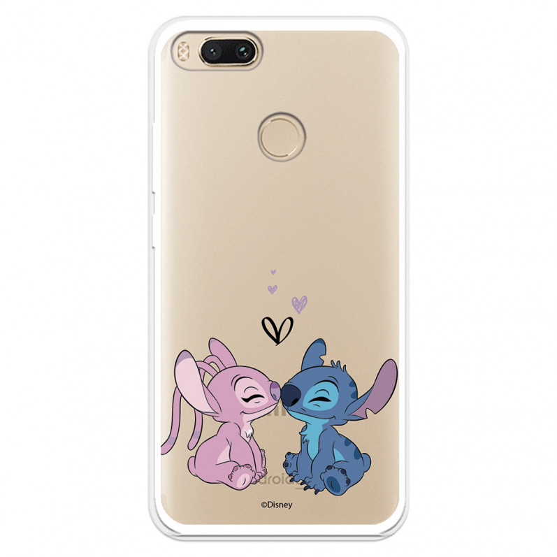 Funda para Xiaomi Mi 5X Oficial de Disney Angel & Stitch Beso - Lilo & Stitch