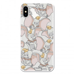 Carcasa Oficial Disney Dumbo Patrón Clear para iPhone X - La Casa de las Carcasas