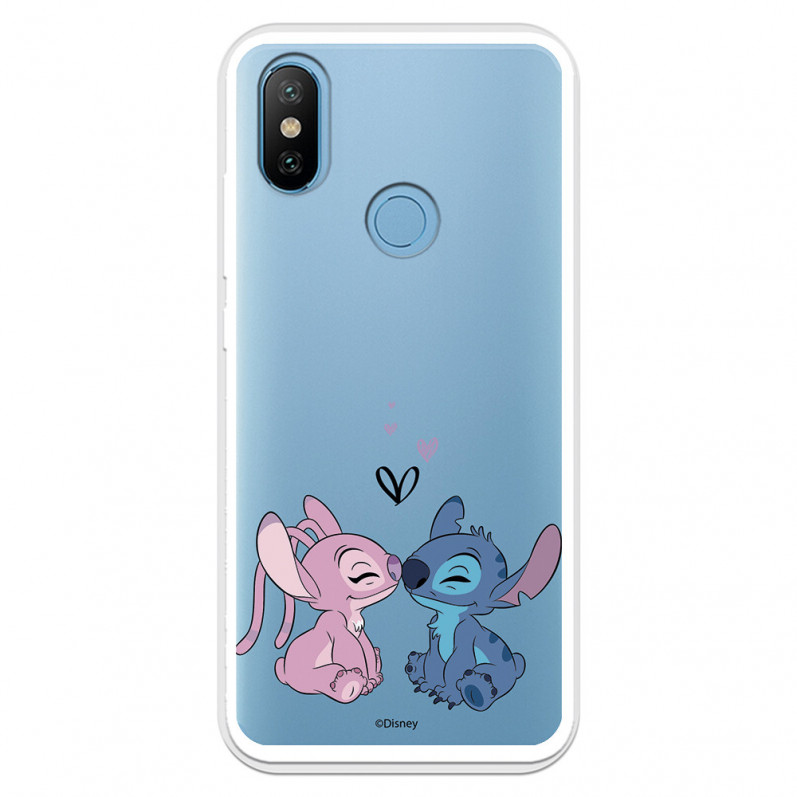 Funda para Xiaomi MI A2 Oficial de Disney Angel & Stitch Beso - Lilo & Stitch