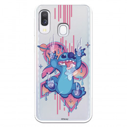 Funda para Samsung Galaxy A40 Oficial de Disney Stitch Graffiti - Lilo & Stitch