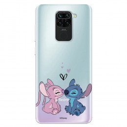 Funda para Xiaomi Redmi Note 9 Oficial de Disney Angel & Stitch Beso - Lilo & Stitch