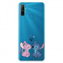 Funda para Realme 5i Oficial de Disney Angel & Stitch Beso - Lilo & Stitch