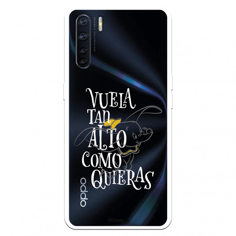 Funda para Oppo A91 Oficial de Disney Dumbo Vuela tan Alto - Dumbo