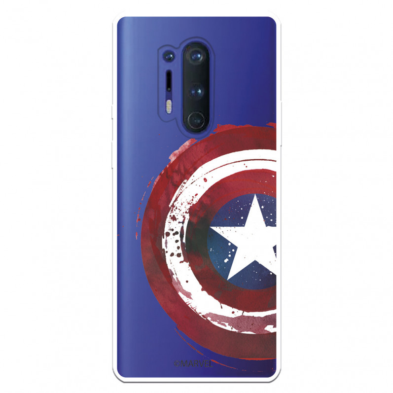 Funda para OnePlus 8 Pro Oficial de Marvel Capitán América Escudo Transparente - Marvel