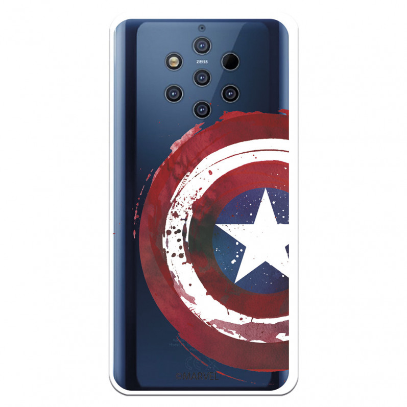 Funda para Nokia 9 Oficial de Marvel Capitán América Escudo Transparente - Marvel