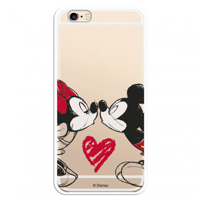 Carcasa Oficial Mikey Y Minnie Beso Clear para iPhone 6S- La Casa de las Carcasas