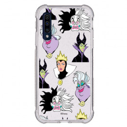 Funda Brillantina para Samsung Galaxy A50 Oficial de Disney Villanas Patrón - Villanas Disney