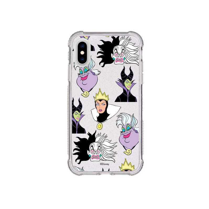 Funda Brillantina para iPhone XS Oficial de Disney Villanas Patrón - Villanas Disney