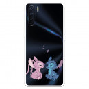 Funda para Oppo A91 Oficial de Disney Angel & Stitch Beso - Lilo & Stitch