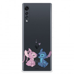 Funda para LG Velvet 5G Oficial de Disney Angel & Stitch Beso - Lilo & Stitch