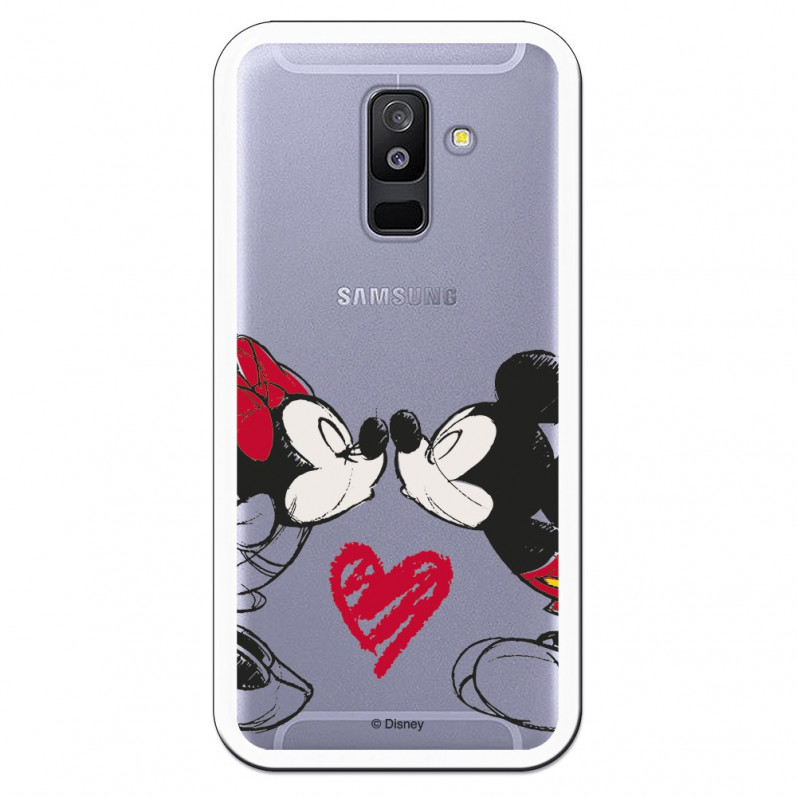 Carcasa Oficial Mikey Y Minnie Beso Clear para Samsung Galaxy A6 Plus 2018- La Casa de las Carcasas