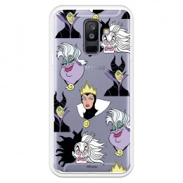 Funda para Samsung Galaxy A6 Plus 2018 Oficial de Disney Villanas Patrón - Villanas Disney