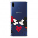 Carcasa Oficial Mikey Y Minnie Beso Clear para Samsung Galaxy M20- La Casa de las Carcasas