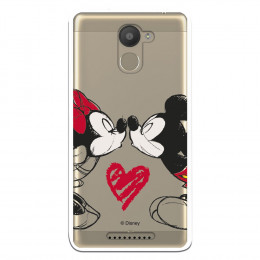 Carcasa Oficial Mikey Y Minnie Beso Clear para Bq Aquaris U Plus- La Casa de las Carcasas