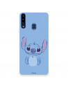 Funda para Samsung Galaxy A20S Oficial de Disney Stitch Azul - Lilo & Stitch